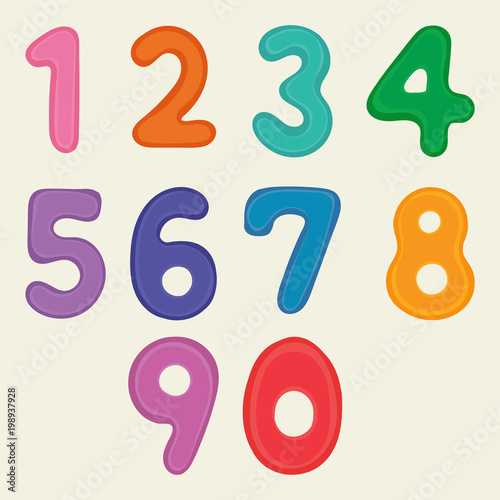 Fototapeta Naklejka Na Ścianę i Meble -  Color number for kid vector