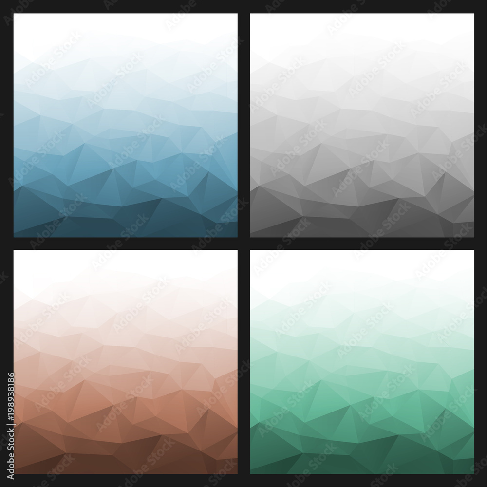 Set of Abstract Gradient Geometric Backgrounds. Vector illustration.