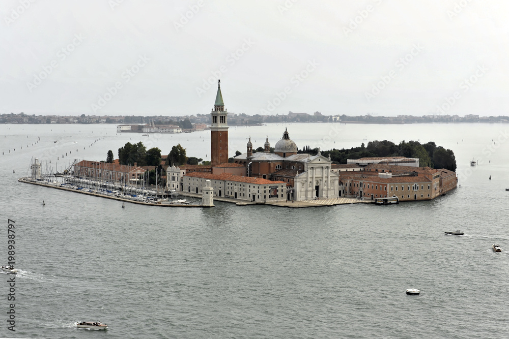 Aussicht vom Campanile, Richtung Lido, Venedig, Venetien, Italien, Europa