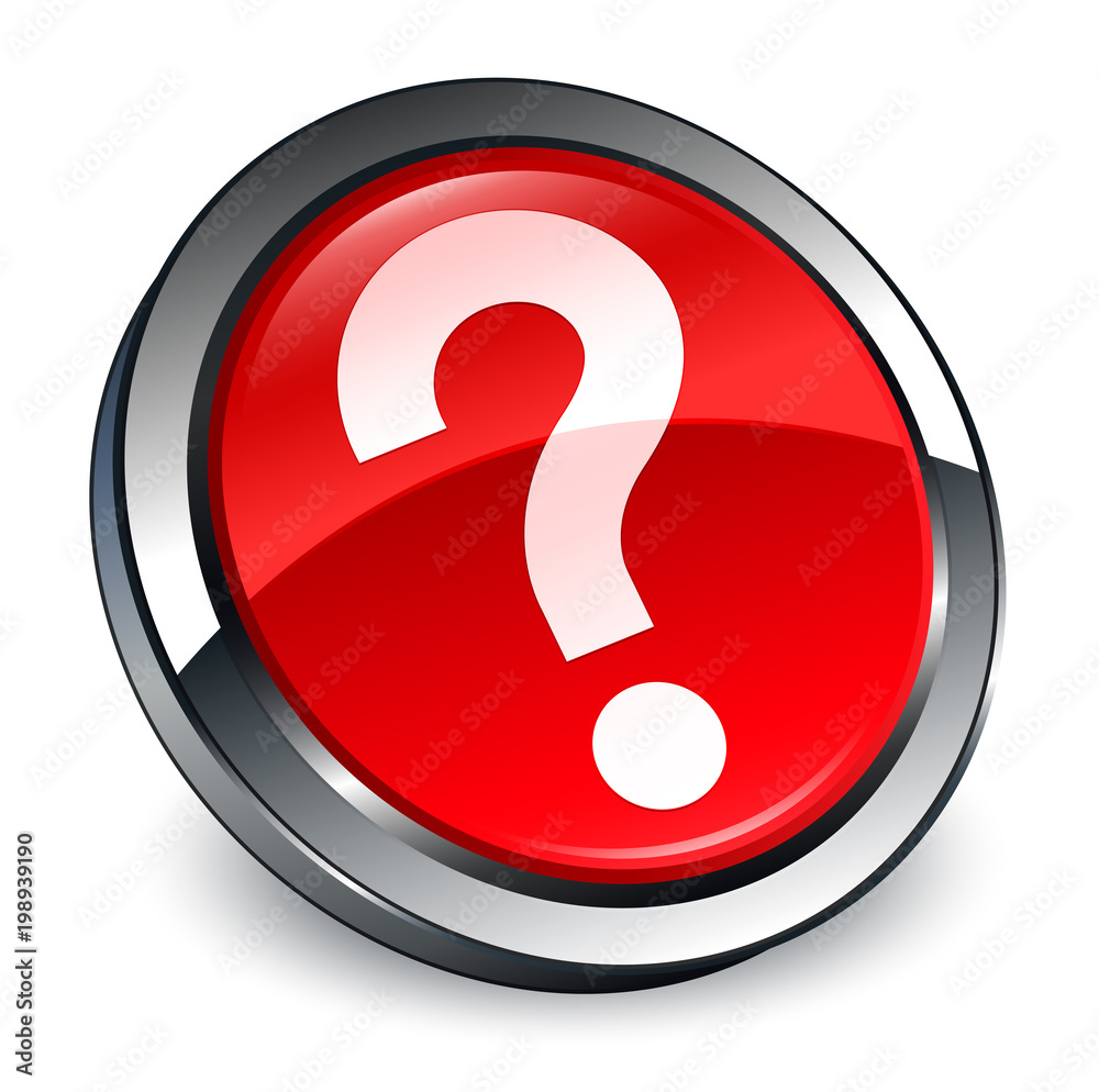 Question mark icon 3d red round button