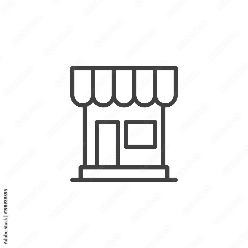 Store outline icon. linear style sign for mobile concept and web design. Shop simple line vector icon. Symbol, logo illustration. Pixel perfect vector graphics Store outline icon. linear style sign for mobile concept and web design. Shop simple line vector icon. Symbol, logo illustration. Pixel perfect vector graphics