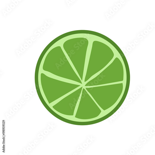 Cut flat lime piece illustration