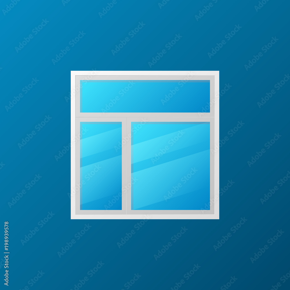 Creative plastic window vector concept vector icon or logo Creative plastic window vector concept vector icon or logo