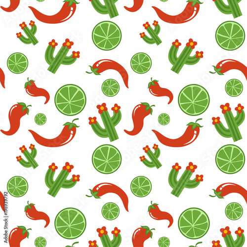 Fototapeta Naklejka Na Ścianę i Meble -  Mexican pattern vector illustration design