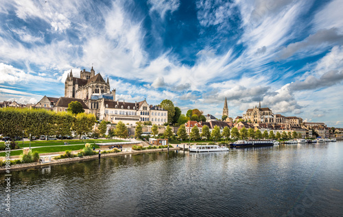 View of Auxerre at the river Yonne, Burgundy, France photo