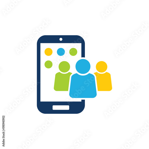 People Mobile Phone Logo Icon Design
