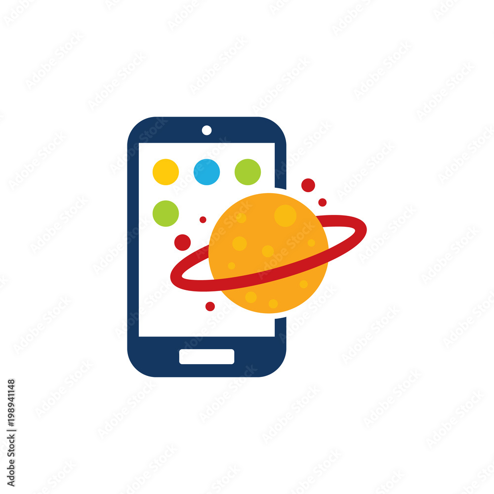Planet Mobile Phone Logo Icon Design Planet Mobile Phone Logo Icon Design
