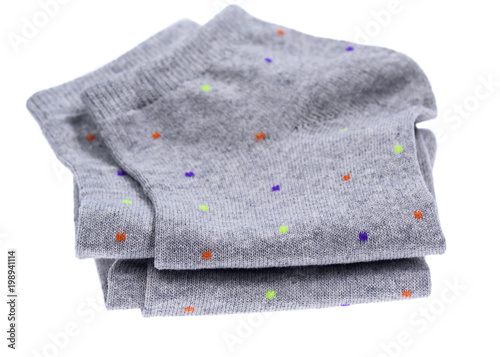 gray female socks isolated on white background