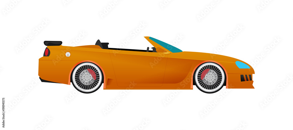 Flat racing car vector. Eps 10