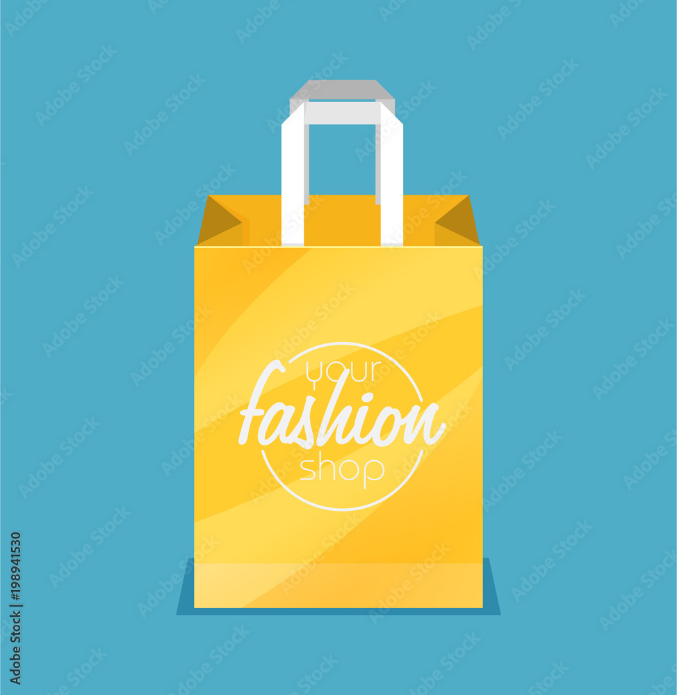 Vector shopping bag flat vector icon Vector shopping bag flat vector icon