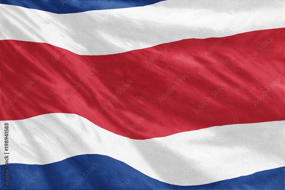 Flag of Costa Rica full frame close-up