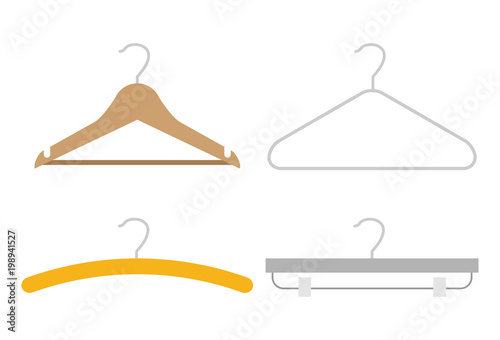 Vector set of different clothes hangers silhouettes