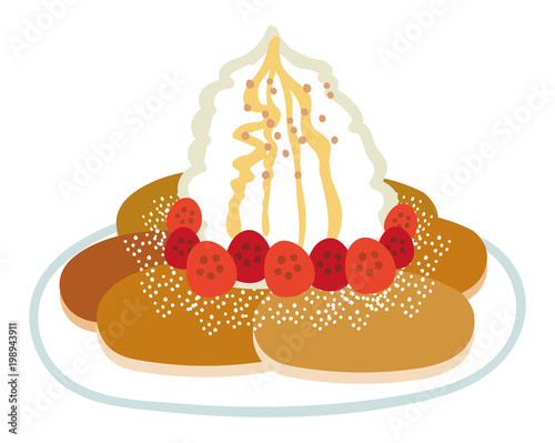 生クリームたっぷりのパンケーキのイラスト素材 Stock Vector Adobe Stock