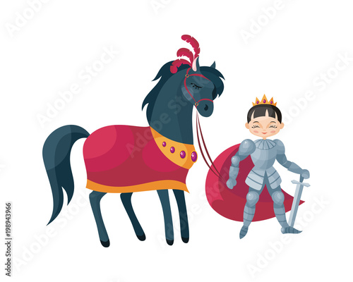 Colorful image of a fairytale Prince. Vector illustration in cartoon style.