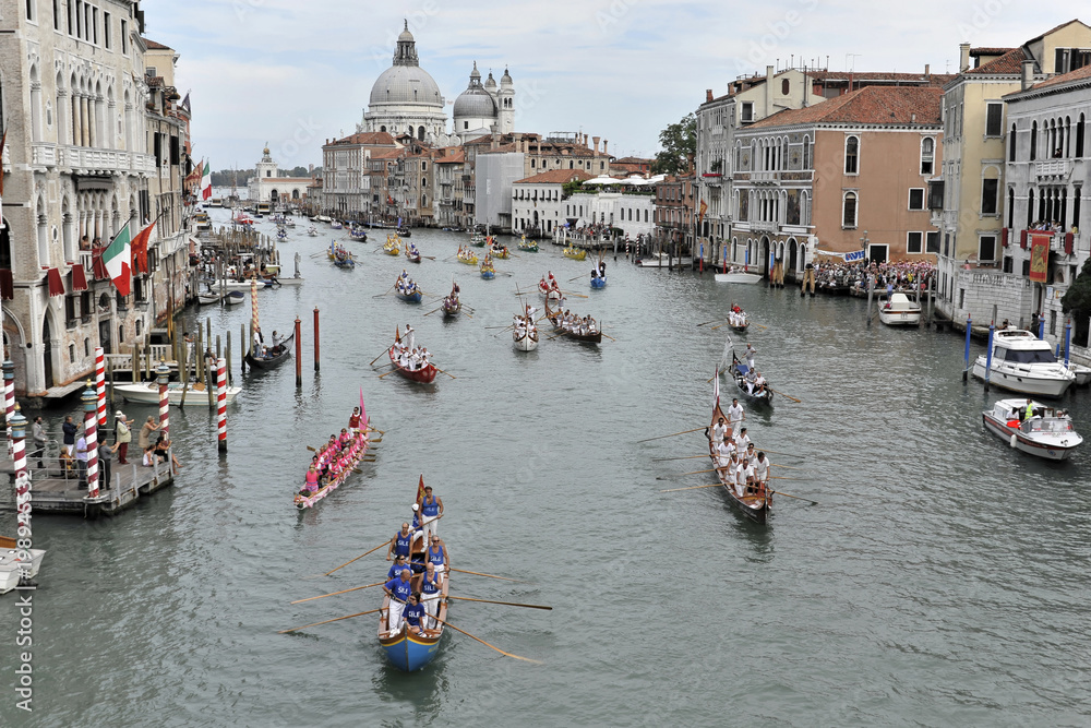 Gondelfest in Venedig, Regata Storica 2012, historischer Umzug historischer Boote durch den Canale Grande, Venedig, Venetien, Italien, Europa