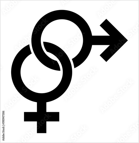 Gender Symbol Icon, Male Female Biological Sex Symbol Icon