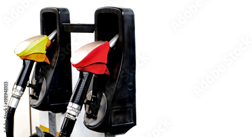 Wallpaper Mural red and yellow fuel dispenser on isolated white background Torontodigital.ca