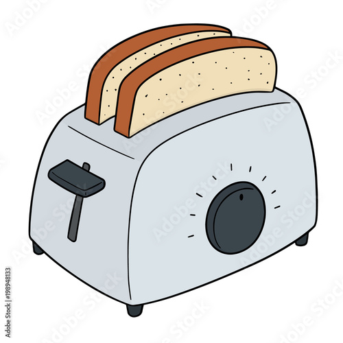 vector set of bread and toaster