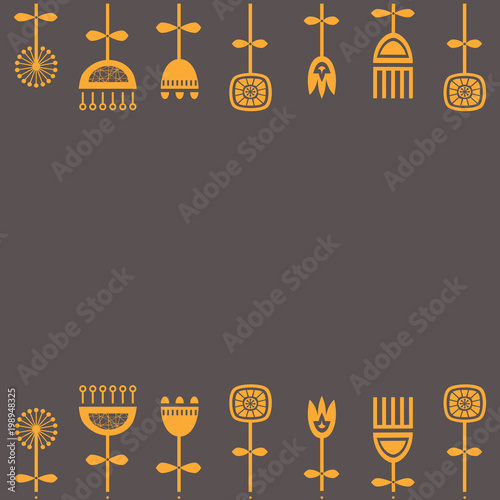 Scandinavian folk art seamless vector pattern with flowers in minimalist style