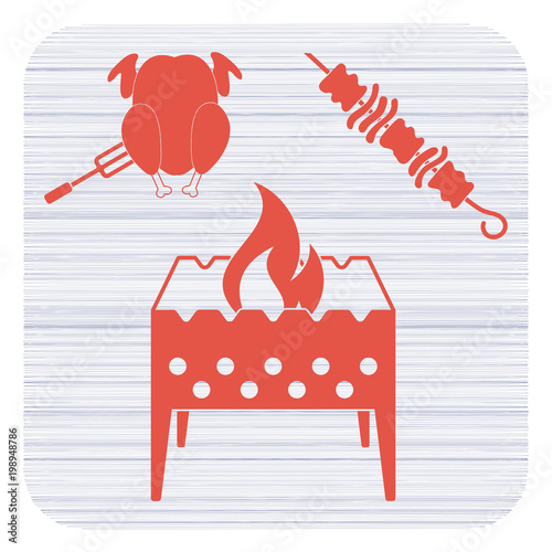 Brazier kebab and chicken icon
