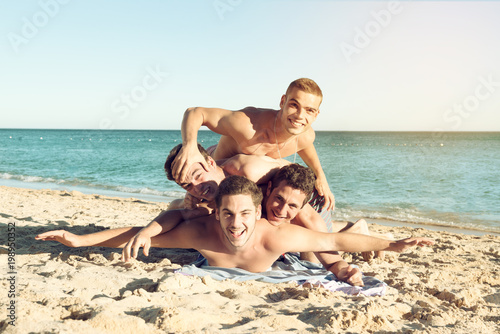Boys having fun at the beach