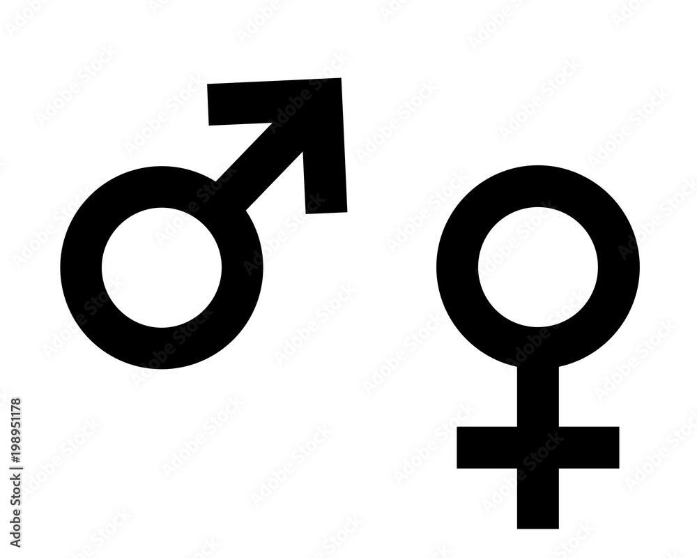 Symbol für männlich und weiblich auf weiss Symbol für männlich und weiblich auf weiss