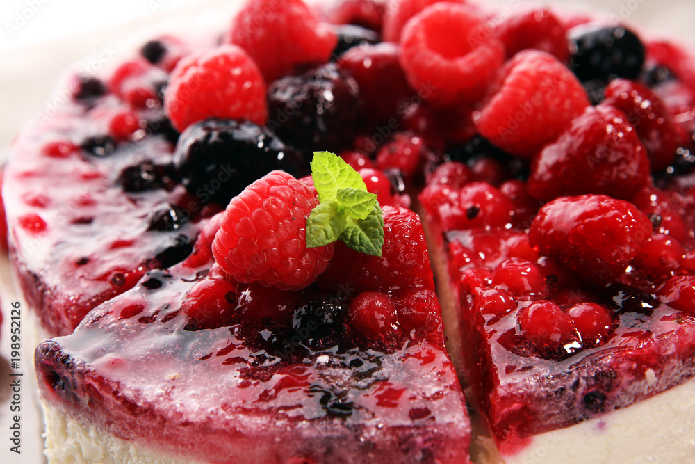 raspberry cake and many fresh raspberries raspberry cake and many fresh raspberries
