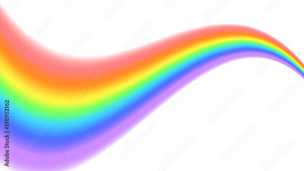 Rainbow icon. Shape wave isolated on white background. Colorful light and bright design element. Symbol of rain, sky, clear, nature. Flat simple graphic style. Vector illustration Rainbow icon. Shape wave isolated on white background. Colorful light and bright design element. Symbol of rain, sky, clear, nature. Flat simple graphic style. Vector illustration
