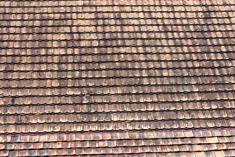 tile roof. close up of red roof texture