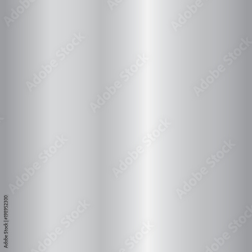 Silver gradient background. Silver design texture for ribbon, frame, banner. Abstract silver gradient template. Metal shine steel plate. Metallic light chrome pattern. Vector illustration