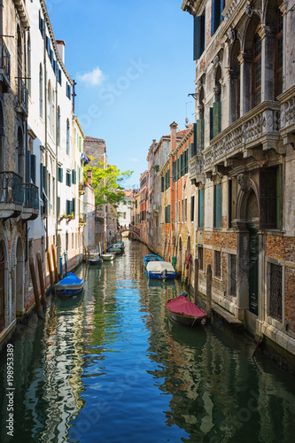 Street scene in Venice  Italy.
