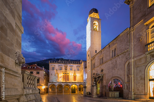 Sponza Palace - histiric archive, Dubrovnik, Croatia. photo