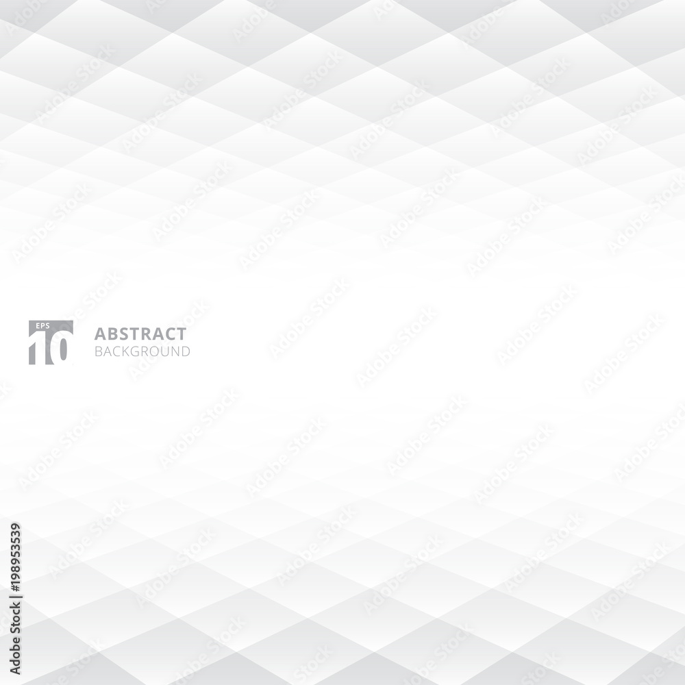 Obraz premium abstrakcyjne kwadraty wzór geometryczny biały i szary kolor perspektywy tło z miejsca na kopię.