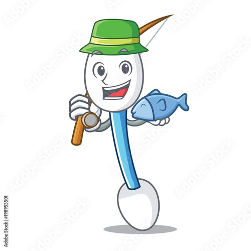 Fishing cotton swab character cartoon photo