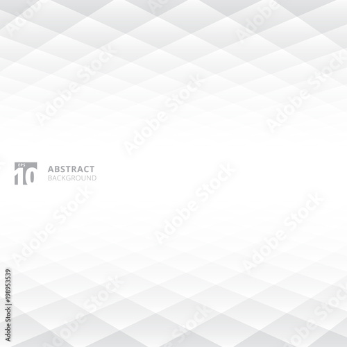 abstract squares pattern geometric white and gray color perspective background with copy space.