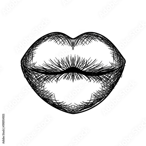 female lips sensuality icon