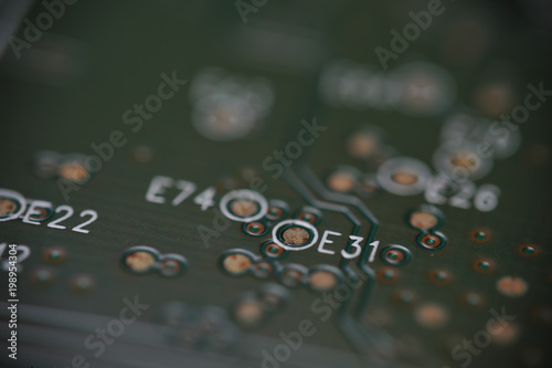 Close up computer electronic circuit board