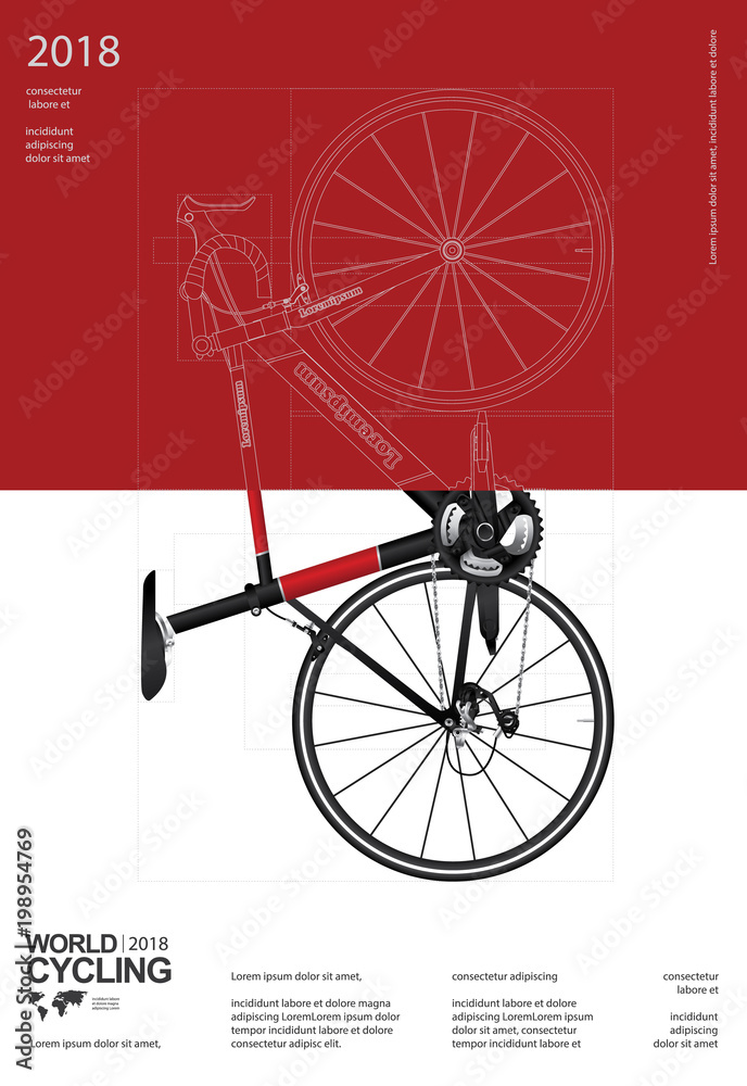 Fototapeta premium Cycling Poster Vector Illustration