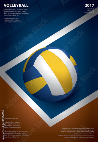 Volleyball Tournament Poster Template Design Vector Illustration