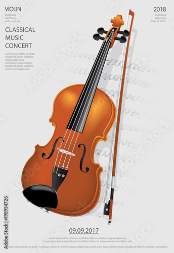 The Classical Music Concept Violin Vector Illustration
