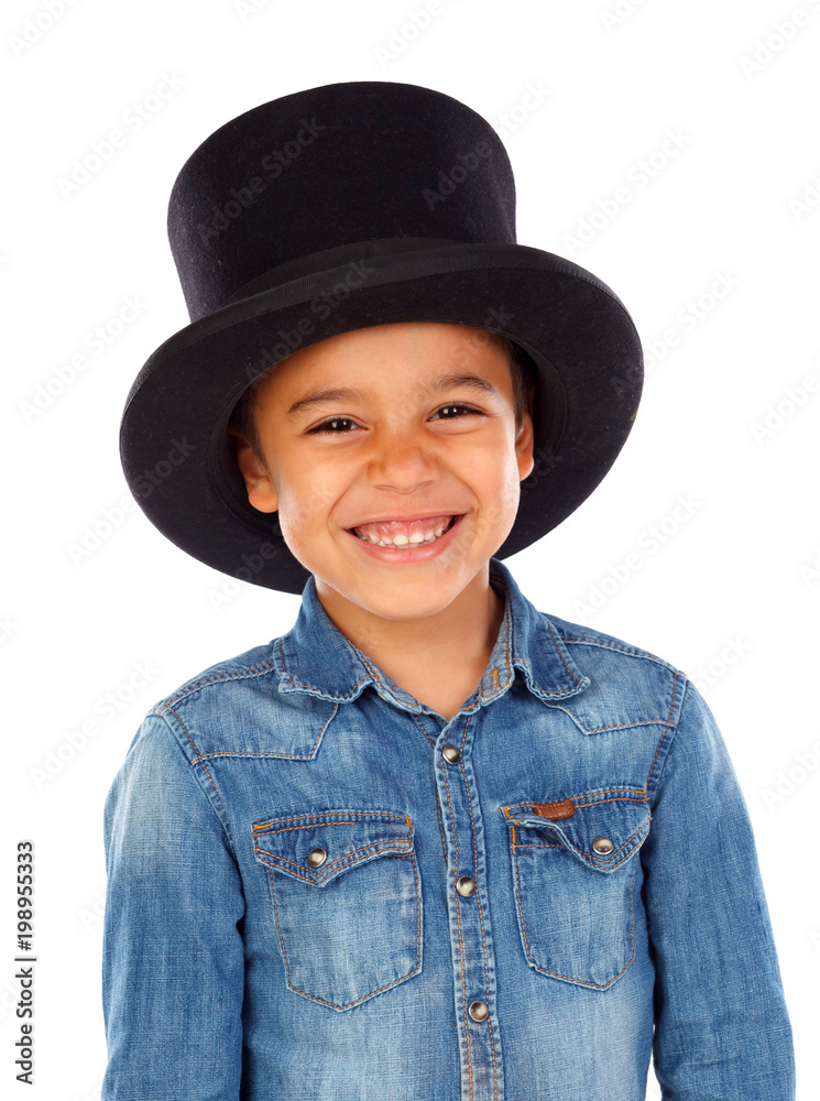 Latin funny boy with black top hat Latin funny boy with black top hat