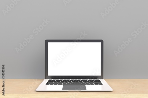 Obraz na płótnie Computer Network Connection Digital Technology, Laptop computer white blank scre