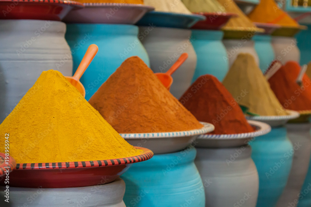 Spices at the market Marrakech, Morocco