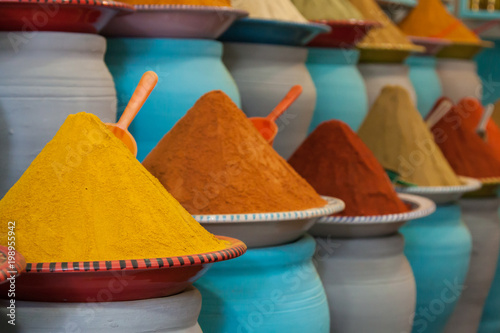 Obraz na płótnie Spices at the market Marrakech, Morocco w salonie