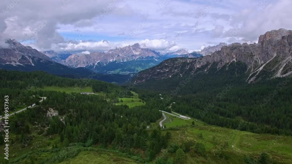 AERIAL VIEW: flight over Italian Dolomiti , camera moving forwards . AERIAL VIEW: flight over Italian Dolomiti , camera moving forwards .