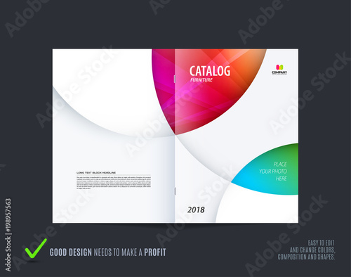 Abstract brochure design, modern catalog, centerfold cover, flyer in A4