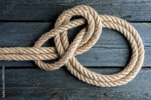 Bowline on Bight Knot. Rope node.
