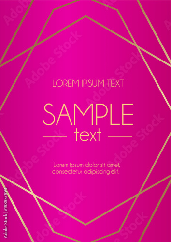Vászonkép Geometric design template on pink background