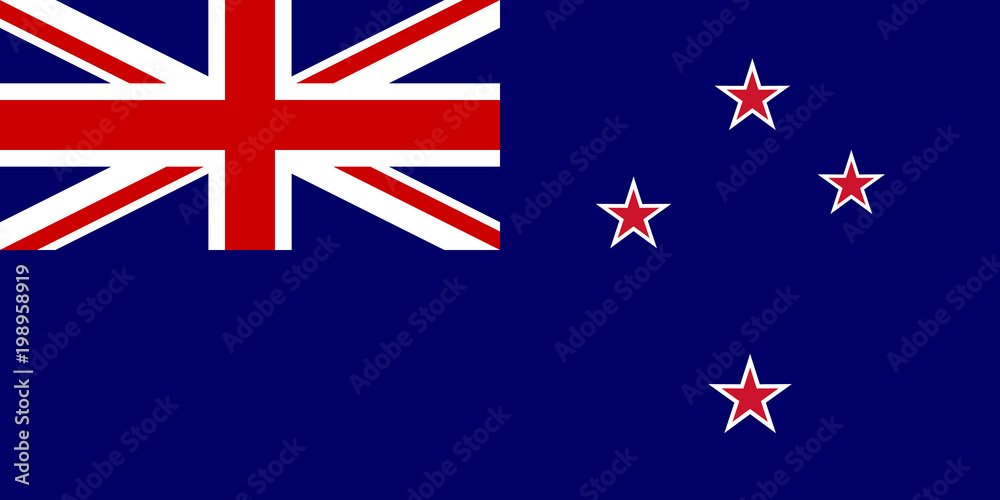 Fototapeta premium The Flag of New Zealand. National symbol of the state. Vector illustration.