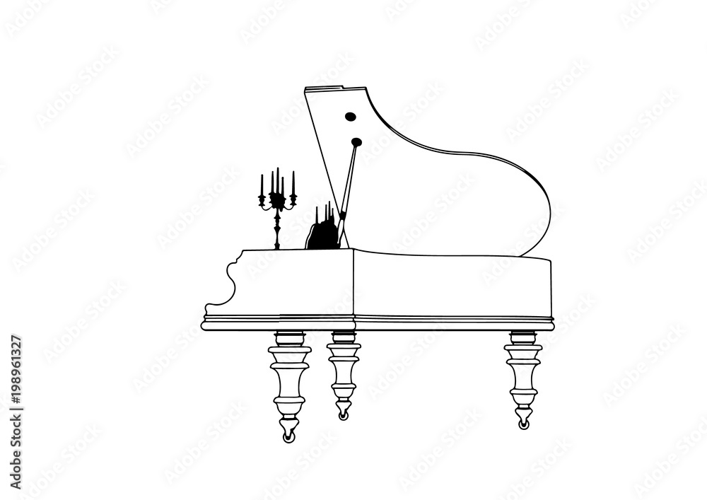 outline piano vector outline piano vector